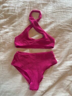 Bond-eye Carmen Crinkle High-Waist Bikini